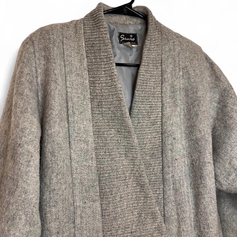 VTG unisex Sanro Melbourne Wool Coat Grey Lana Fleece unisex‎ S/M 8 - Picture 5 of 8
